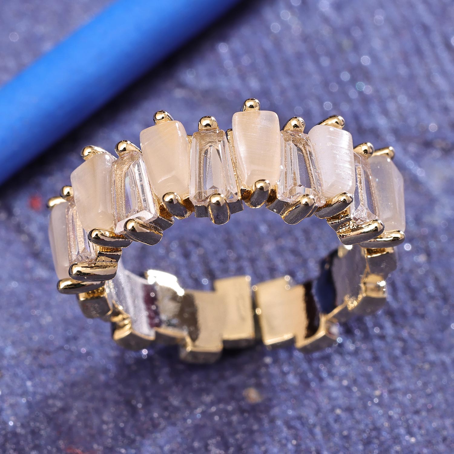 Sukkhi Exclusive Golden Gold Plated Pearl Ring for Women