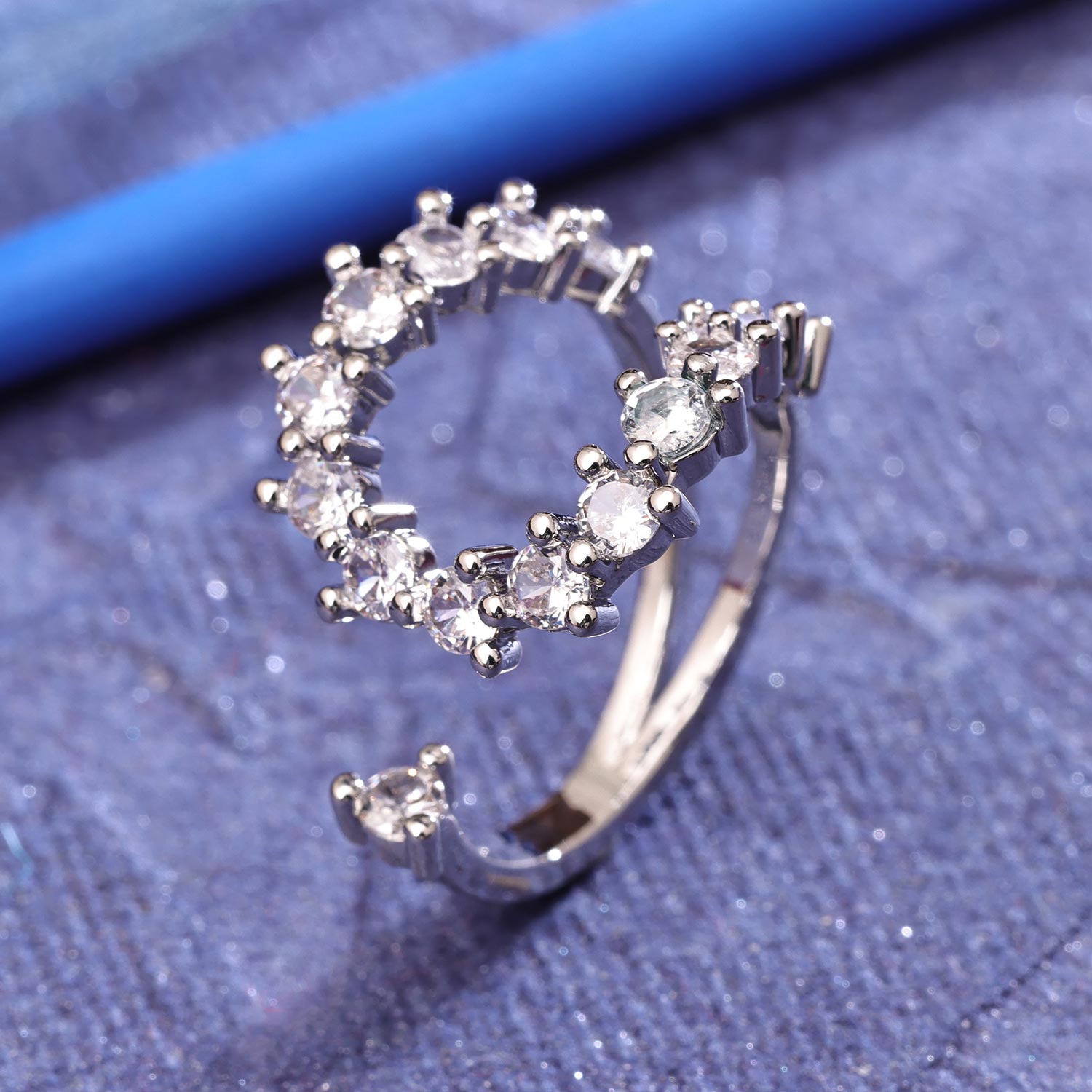Sukkhi Traditional Silver Rhodium Plated CZ Ring for Women