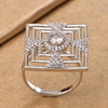 Sukkhi Eye Silver Rhodium Plated CZ Ring for Women