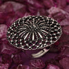 Sukkhi Delightful Silver Oxidised NA Ring for Women