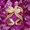 Sukkhi Glossy Golden Butterfly Gold Plated CZ Ring for Women