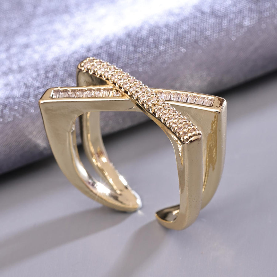 Sukkhi Trendy Golden Gold Plated NA Ring for Women