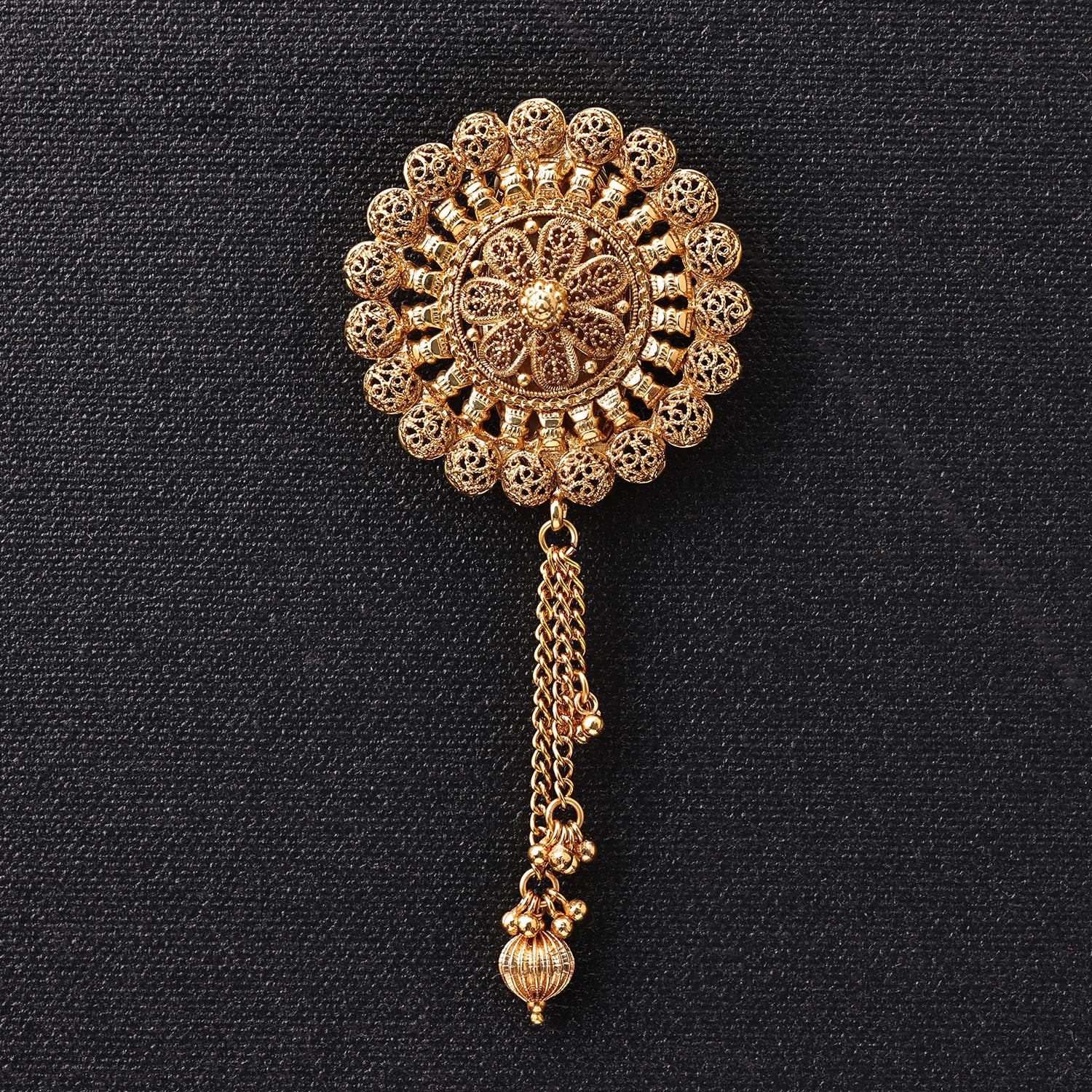 Sukkhi Lovely Golden Gold Plated NA Brooch for Women