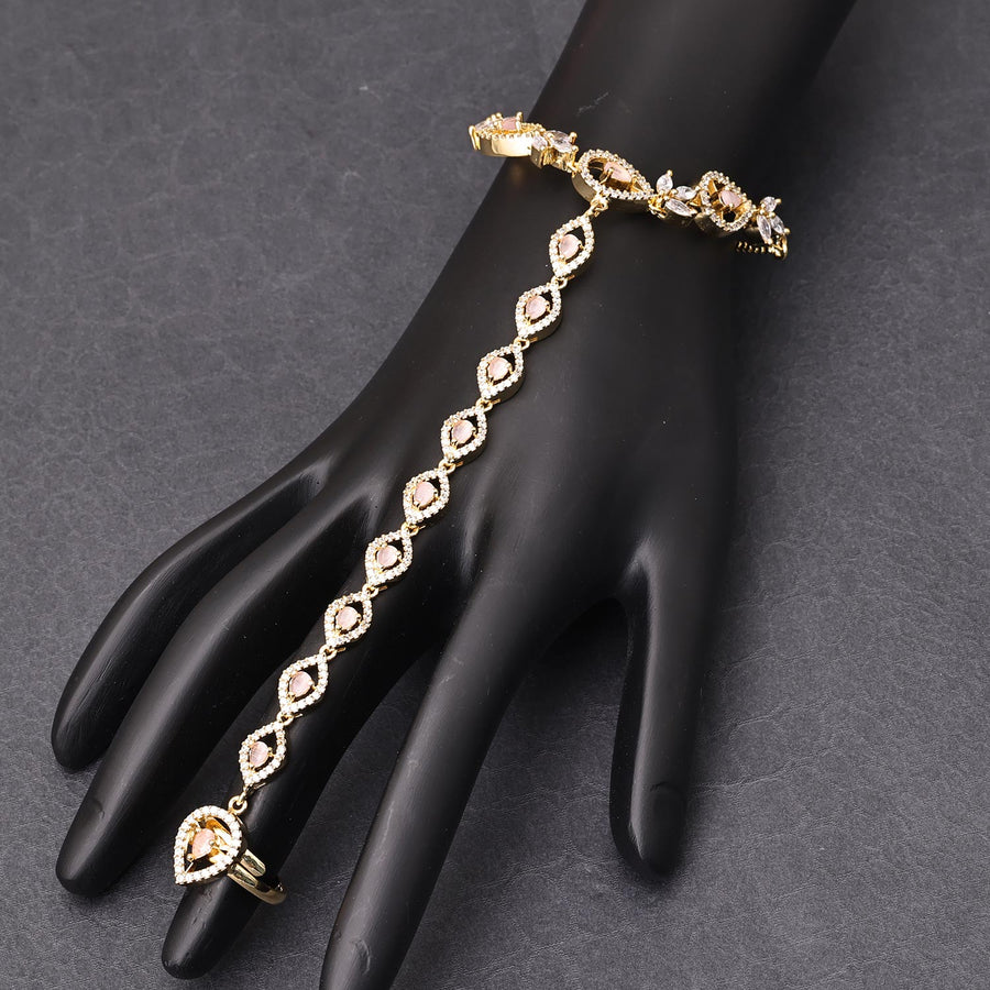 Sukkhi Fabulous Golden Gold Plated CZ Haathpan for Women