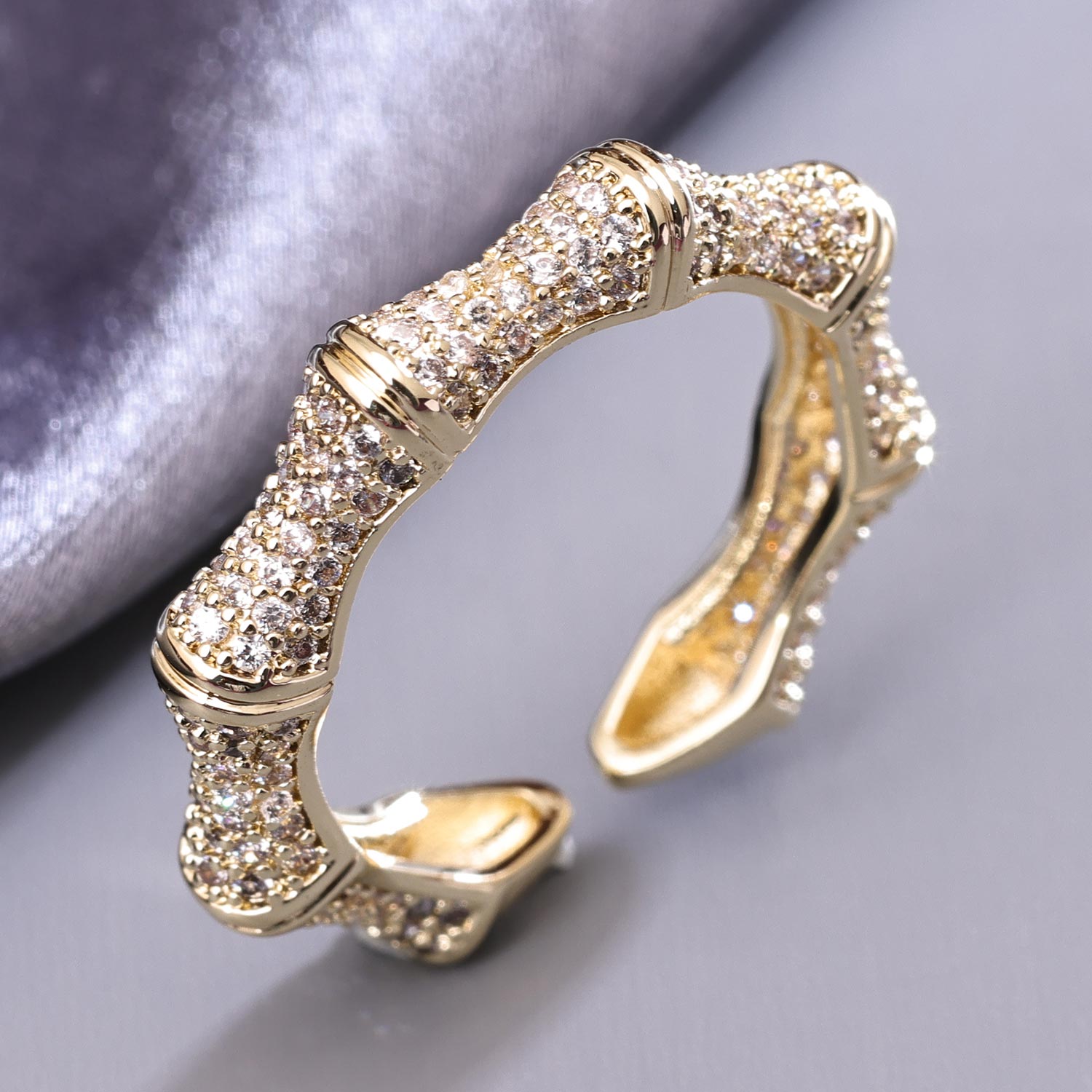 Sukkhi Lavish Golden Gold Plated CZ Ring for Women