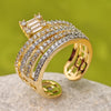 Sukkhi Amazing Golden Gold Plated CZ Ring for Women