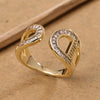 Sukkhi Glimmery Golden Gold Plated CZ Ring for Women