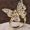 Sukkhi Sparkling Golden Butterfly Gold Plated CZ Ring for Women
