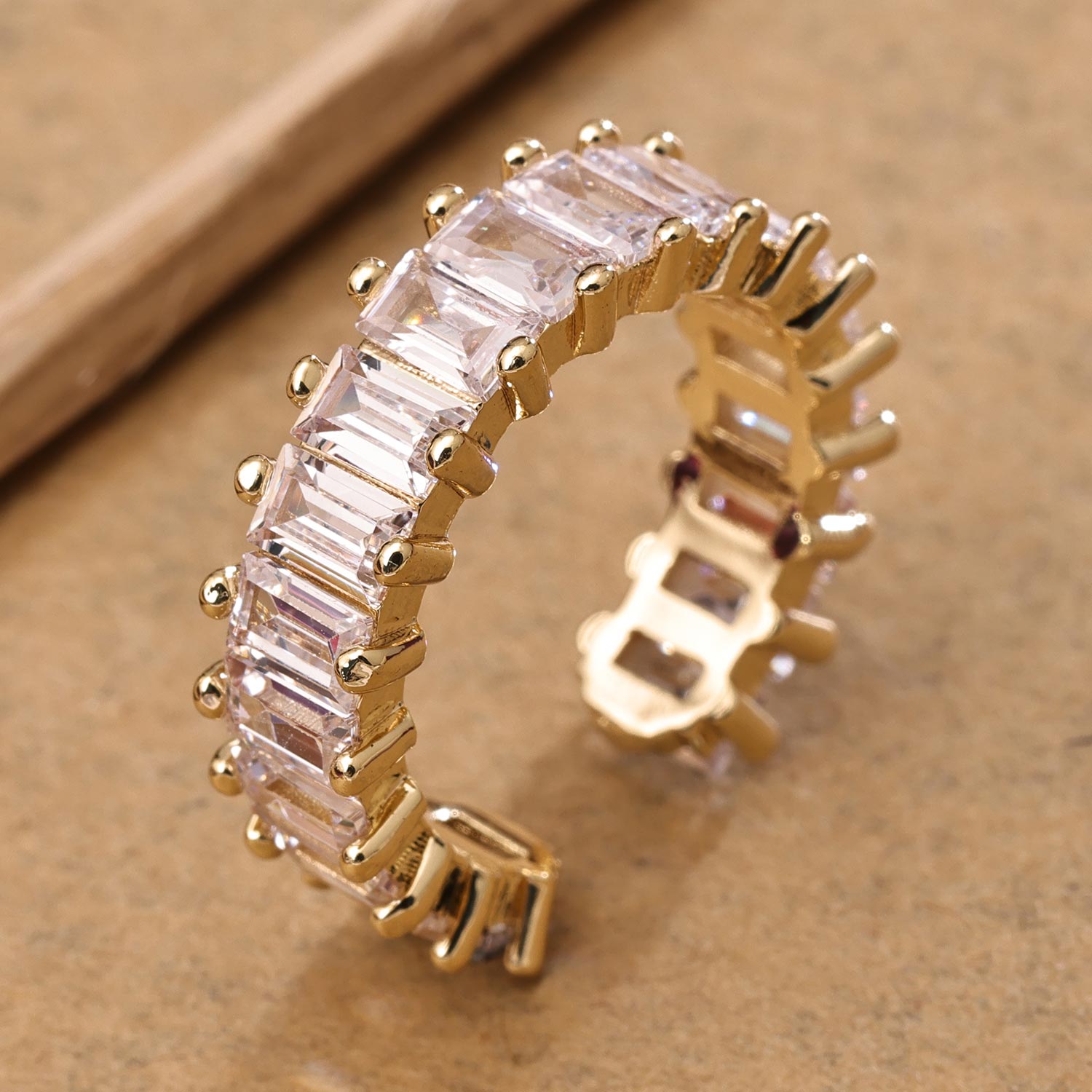 Sukkhi Exclusive Golden Gold Plated CZ Ring for Women