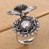 Sukkhi Classy Silver Peacock Oxidised CZ Ring for Women
