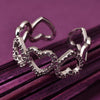 Sukkhi Skparkling Golden Heart Rhodium Plated Pearl Ring for Women