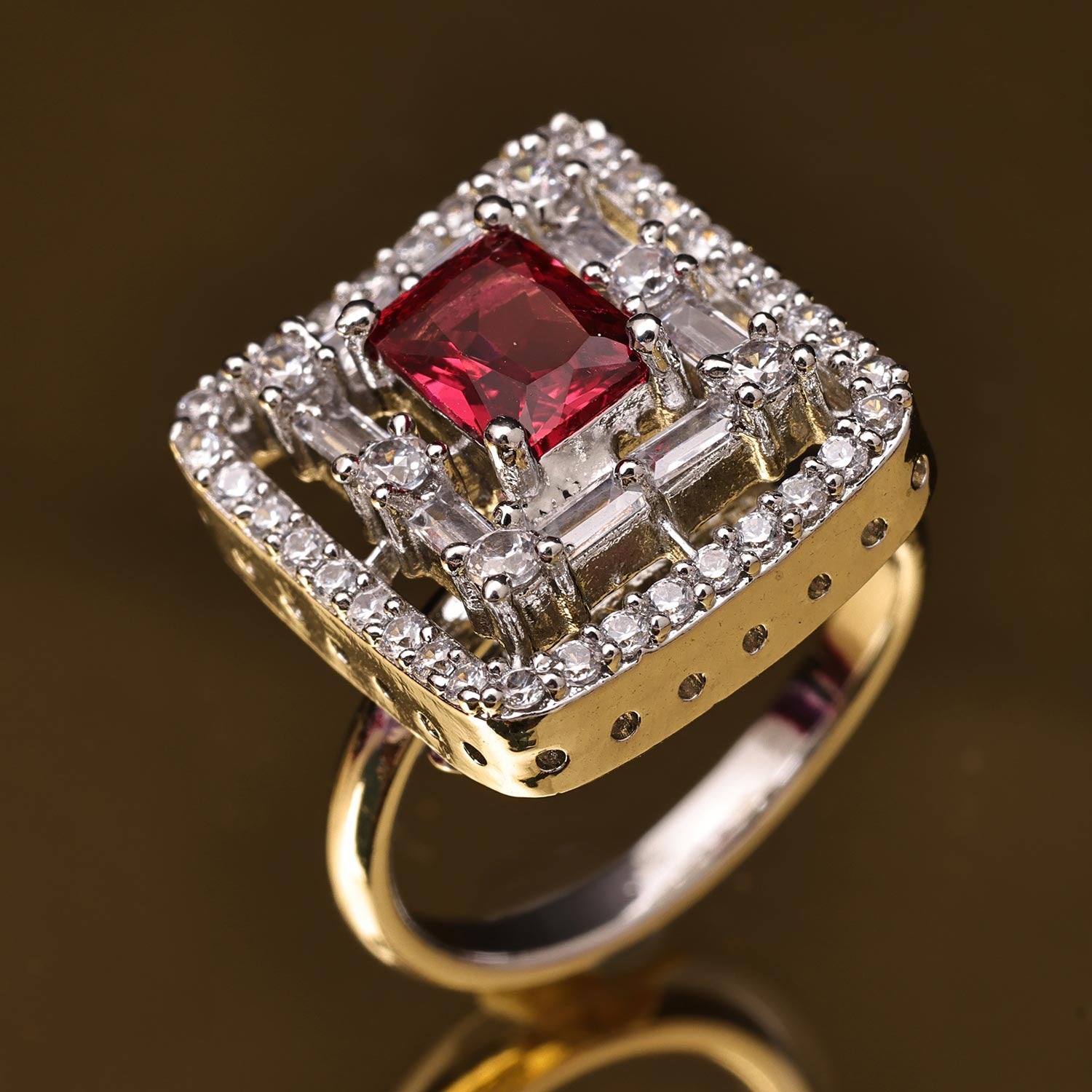 Sukkhi Spectacular Silver Rhodium Plated CZ Ring for Women