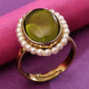 Sukkhi Fashionable Golden Gold Plated Pearl Ring for Women