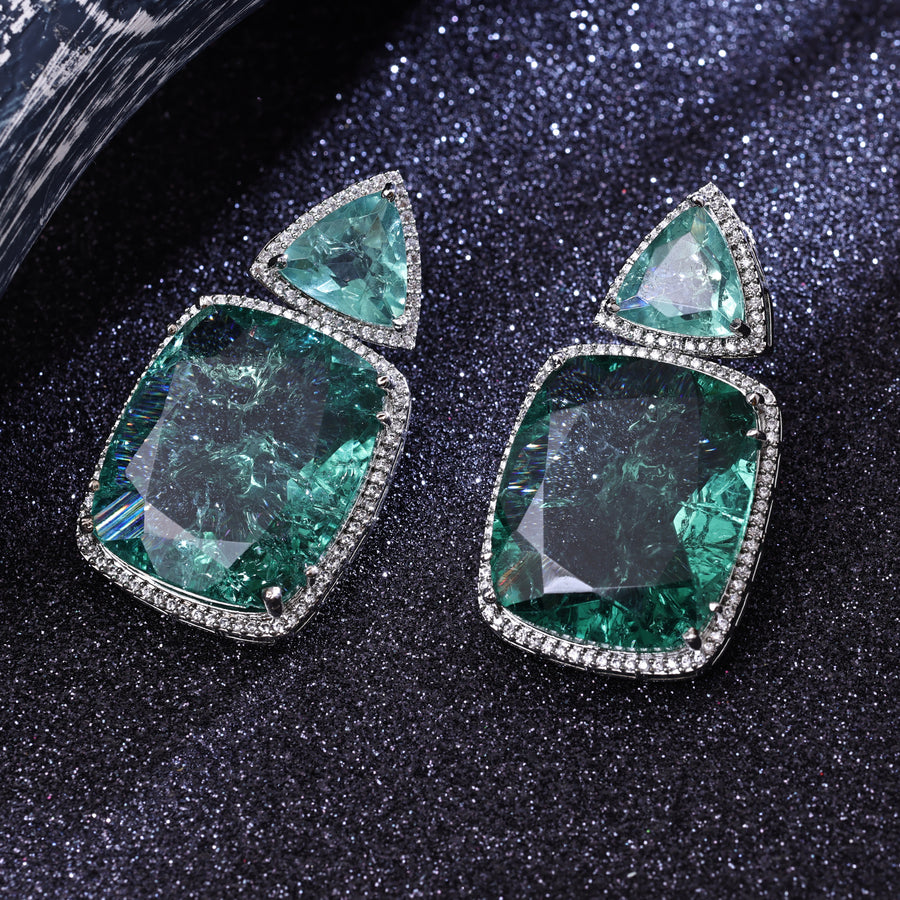 Sukkhi Arresting Green Rhodium Plated Color Stone Drop Earring For Women