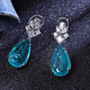 Sukkhi Engrossing Blue Rhodium Plated Color Stone Drop Earring For Women