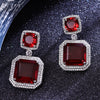 Sukkhi Gripping Red Rhodium Plated Color Stone Drop Earring For Women