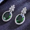 Sukkhi Riveting Green Rhodium Plated Color Stone Drop Earring For Women