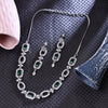 Sukkhi Darling Green Rhodium Plated Cz Choker Necklace Set For Women