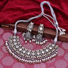 Sukkhi Fetching Pink And White Rhodium Plated Kundan & Pearl & Cz Collar Necklace Set For Women