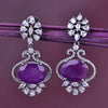 Sukkhi Pretty Purple Rhodium Plated Color Stone Dangler Earring For Women