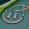 Sukkhi Seemly Maroon Gold Plated Kundan & Pearl Choker Necklace Set For Women