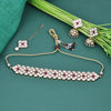 Sukkhi Cunning Pink And White Gold Plated Kundan Choker Necklace Set For Women