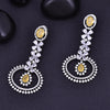 Sukkhi Prettyish Yellow And White Rhodium Plated Cz Dangler Earring For Women