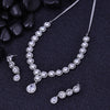 Sukkhi Sexy White Rhodium Plated Cz Collar Necklace Set For Women