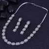 Sukkhi Splashy White Rhodium Plated Cz Choker Necklace Set For Women