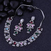 Sukkhi Zingy Multicolor Rhodium Plated Cz Choker Necklace Set For Women