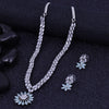 Sukkhi Decent White Rhodium Plated Cz Collar Necklace Set For Women