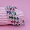 Sukkhi Riveting Multicolor Rhodium Plated Cz Contemporary Bangle For Women