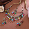 Sukkhi Charismatic Multicolor Gold Plated Pearl Collar Necklace Set With Maang Tikka For Women