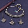 Sukkhi Charming Green Gold Plated Pearl Choker Necklace Set With Maang Tikka For Women