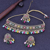 Sukkhi Enchanting Multicolor Gold Plated Pearl Choker Necklace Set With Maang Tikka For Women