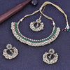 Sukkhi Fascinating Light Green Gold Plated Pearl Choker Necklace Set With Maang Tikka For Women