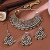 Sukkhi Comely Multicolor Gold Plated Pearl Collar Necklace Set With Maang Tikka For Women