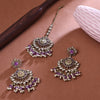 Sukkhi Stunning Purple Gold Plated Pearl Dangler Earring Maangtikka For Women