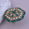 Sukkhi Dainty Green Rhodium Plated Kundan Ethnic Ring For Women