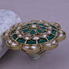 Sukkhi Delicate Green Gold Plated Kundan Ethnic Ring For Women
