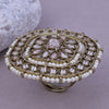 Sukkhi Presentable White Gold Plated Kundan Ethnic Ring For Women