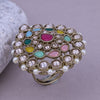 Sukkhi Foxy Multicolor Rhodium Plated Kundan Ethnic Ring For Women