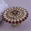 Sukkhi Nubile Maroon Gold Plated Kundan Ethnic Ring For Women