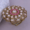 Sukkhi Engrossing Pink Gold Plated Kundan Ethnic Ring For Women