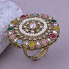 Sukkhi Galvanic Multicolor Gold Plated Kundan Ethnic Ring For Women