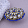 Sukkhi Hypnotizing Blue Gold Plated Kundan Ethnic Ring For Women