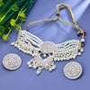 Sukkhi Haunting White Gold Plated Kundan & Pearl Collar Necklace Set For Women