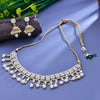 Sukkhi Titillating White Gold Plated Kundan & Pearl Choker Necklace Set For Women