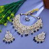 Sukkhi Bewitching Blue Gold Plated Kundan & Pearl Collar Necklace Set For Women