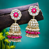 Sukkhi Enchanting Pink Gold Plated Pearl Jhumki Earring For Women